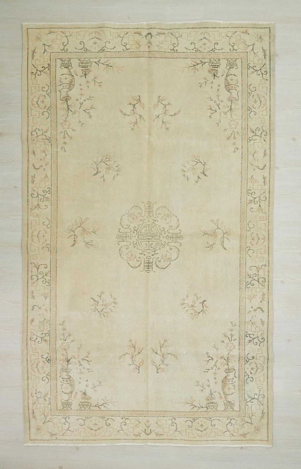 Handmade Oushak Rug: Mid Century Modern Turkish Carpet Rugs,5,8"x9,5" Feet.