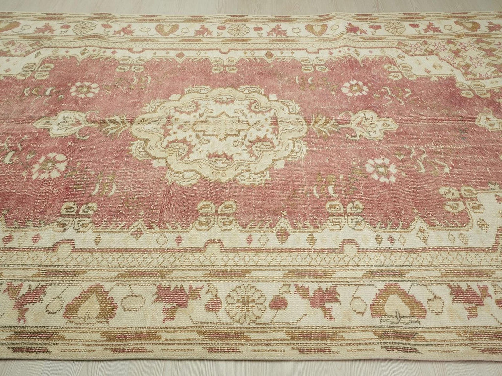 Mid Century Modern Oushak Rug: Farmhouse Decor Turkish Wool Carpet Rugs, 6,1"x10,2" Feet.