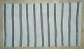 Dark Brown And White Stripe: Turkish Hemp Kilim Rug 6x10.7 ft, Minimalist Style Rugs.