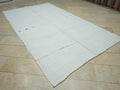 Ivory White Organic Hemp Kilim Rug: 5.7"x10.5' Flat Weave Turkish Rugs,Summer Home Living Decor.