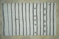 Minimalist Stripe Pattern Vintage Turkish Hemp Woven Rug 7,4"x12,3" Ft.