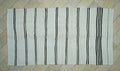 Dark Brown and Off White Striped Hemp Kilim Rug: 6"x11' Turkish Flat Woven Rugs.