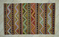 Colorful Stripe Handmade Turkish Kilim Rug: 6x9.6 Flat Woven Wool Tribal Rugs