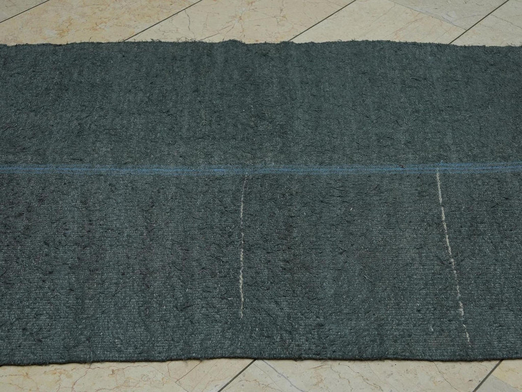 Overdye Gray Patchwork Hemp Kilim Rug,3.3x6.6 Ft,Vintage Style Gift.