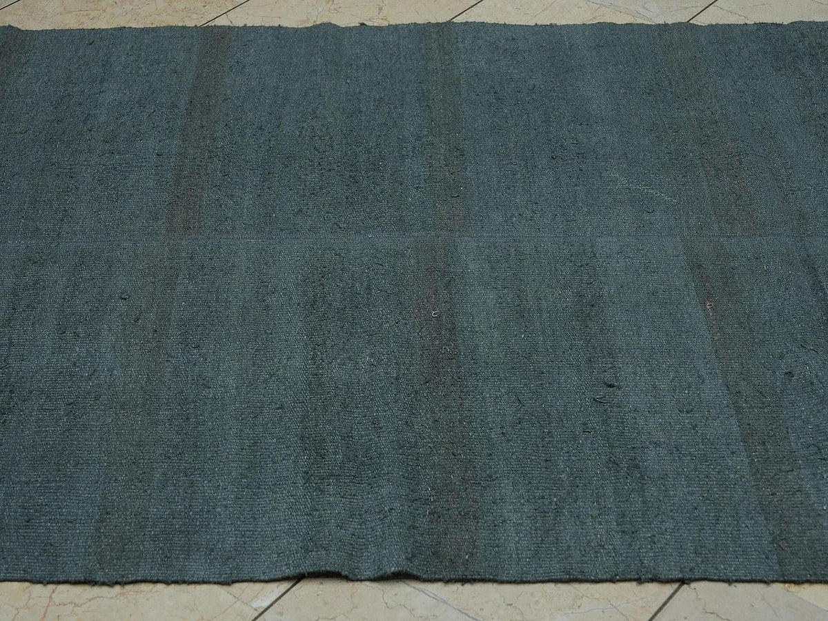 Overdye Gray Turkish Hemp Kilim Rug,4x7 Vintage Style Gift For Home Decor.