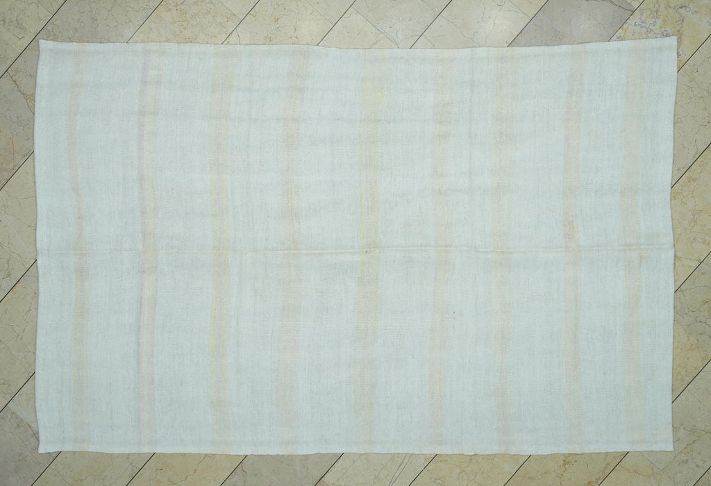 Handmade Hemp Kilim Rug: Turkish Stripe Flat Woven Rugs, 6x9