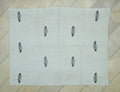 Turkish Hemp Kilim Rug: Vintage Black and White Flat Weave Rugs, 5x6.4 ft