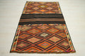 Antique Turkish Kilim Rug: Handwoven Wool, Rare Design Wall Hanging Rugs 3.4x6 ft.