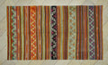 Primitive Stripe Kilim Rug: 5.5"x9.10' Turkish Flat Weave Rugs