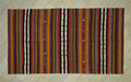 Vintage Turkish Kilim Rug: Multi Tribal Stripe, Handmade Wool (6,4x11,3 Feet)