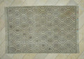 Honeycomb Pattern Wool Embroidered Beige Cotton Kilim Rug,6x9 Ft.