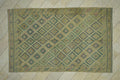 Embroidered Vintage Turkish Kilim Rug: 6.5x10.5, Flat Woven Faded Rugs