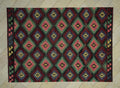 Vintage Turkish Kilim Rug: 7x10.3 ft, Tribal Flat Weave Wool Rugs