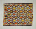 Colorful Old Turkish Kilim Rug: 5.6x7.2 ft,Handmade Antique Flat Woven Rugs.
