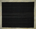 8x10 Scandinavian Style Dark Brown And Gray Striped Turkish Goat Hair Kilim Rug.