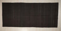 Dark Brown Goat Hair Kilim Rug: 4.8"x11' Vintage Turkish Flat Weave