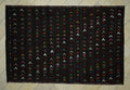 Embroidered 1960s Goat Hair Kilim Rug 7x10: Dark Brown Flat Weave Rugs.