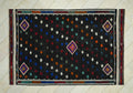 Mid Century Modern Black Goat Hair Kilim Rug: 6.3'x9.5' Turkish Flat Weave Rugs