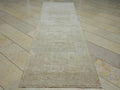 Vintage Style Rug Runner: Beige Brown Turkish Wool Rugs (3.1x10.5 ft)