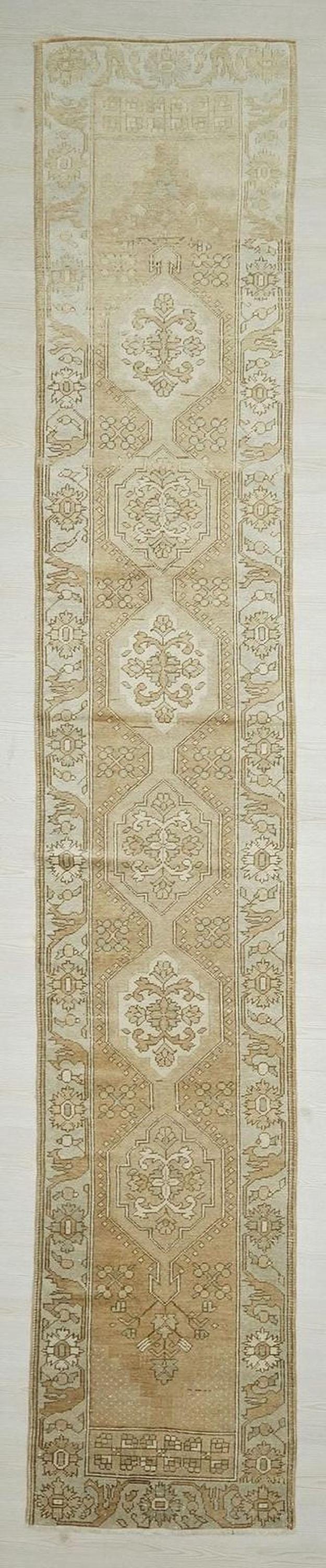 Narrow Long Turkish Rug Runner: Handwoven Area Rugs For Hallways Decor, 2,3x13,3 Feet.