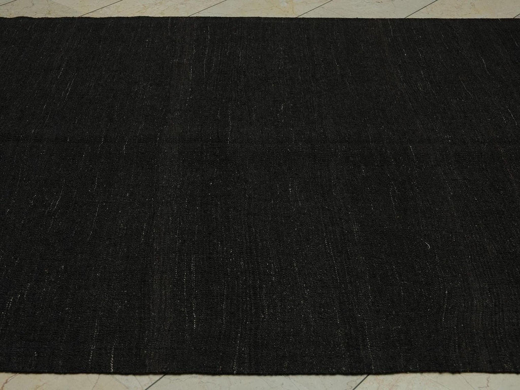 Vintage Turkish Goat Hair Kilim Rug: Nomadic Woven Brown Rugs (5.9x7.5 ft)