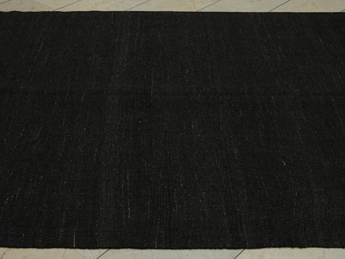Vintage Turkish Goat Hair Kilim Rug: Nomadic Woven Brown Rugs (5.9x7.5 ft)