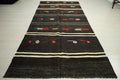 Vintage Goat Wool Kilim Rug: Striped Flat Weave, Mid-Century Modern (4.7x10.3 ft)