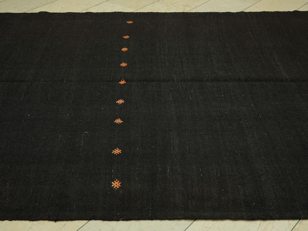 Vintage Turkish Kilim Rug: 6.7 x 11.6 ft, Goat Hair Tribal Woven Rugs.