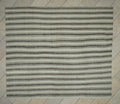 Brown Striped Beige - Natural Wool Turkish Rug,7,5x8,7 Ft,Bohemian Style Home Living Kilim.