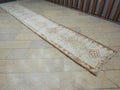 Stair Treads Decor Handmade Wool Rug Runner: Brown & Cream Turkish Rugs, 2.8x16 ft.