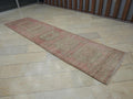 3x12 Wool Vintage Oushak Rug Runner: Mid Century Modern Turkish Rugs.