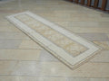 Vintage Oushak Wool Rug Runner: Pastel Mid-Century Turkish Carpet Rugs, 2,7"x8,8" Feet.