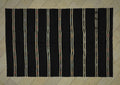 Vintage Goat Hair Kilim Rug: Black and White Stripe, 6.9"x10.6"