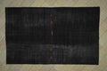 Mid Century Modern Black Goat Hair Kilim Rug: 7x11 ft, Turkish Woven Rugs