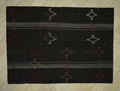 Dark Brown Goat Hair Flat Woven Turkish Nomadic Rug,7.7x10.6 Ft Stripe Kilim Rugs