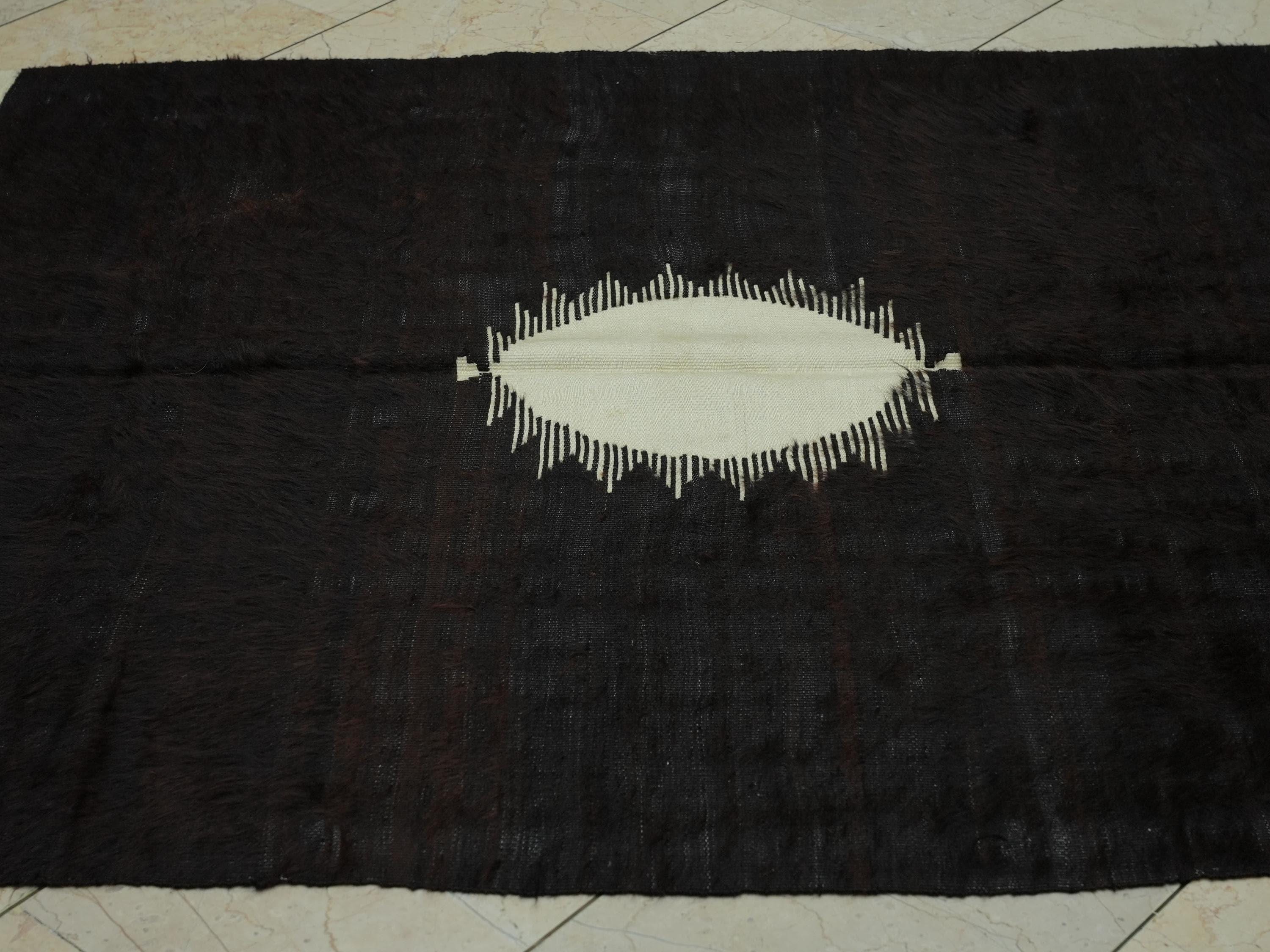 Navajo Style Turkish Blanket Kilim Rug: 4.6x5.9 Feet, Antique Siirt  Shaggy Rugs.