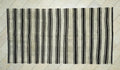 Striped Turkish Kilim Rug: Black & Cream, Flat Weave, 5.9"x11' Vintage Anatolian Rugs