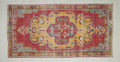Vintage Oushak Rug: 5x9 Handmade Wool Turkish Carpet