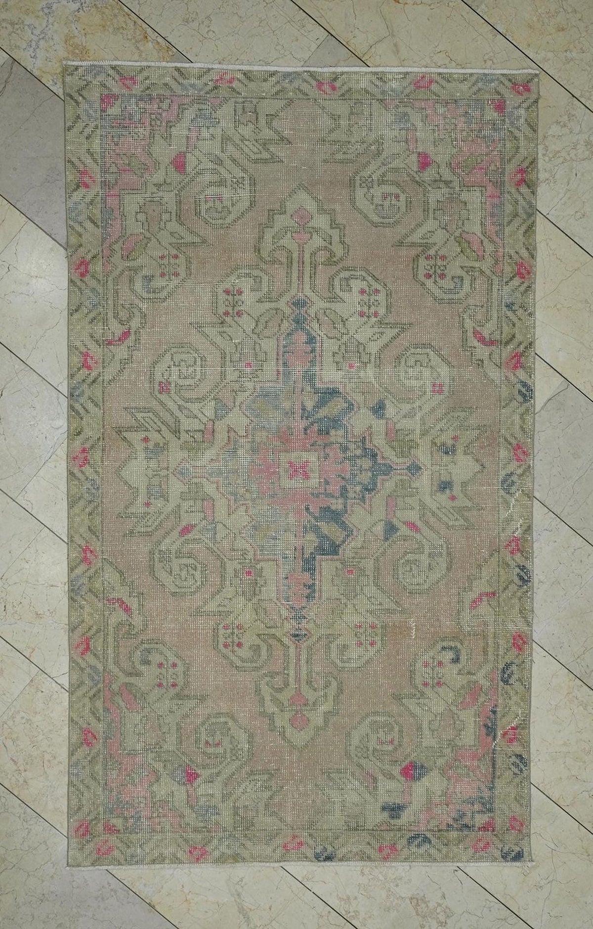 4x7 Vintage Muted Cappadocia Rug:Handmade Turkish Rugs For Home Living Floor Decor.