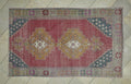 1960s Vintage Turkish Rug,4.2x7.1 Ft,Handmade Wool Oushak Carpet Rugs.