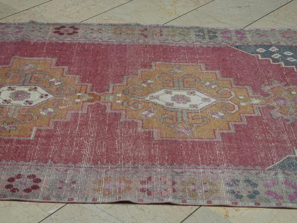 1960s Vintage Turkish Rug,4.2x7.1 Ft,Handmade Wool Oushak Carpet Rugs.