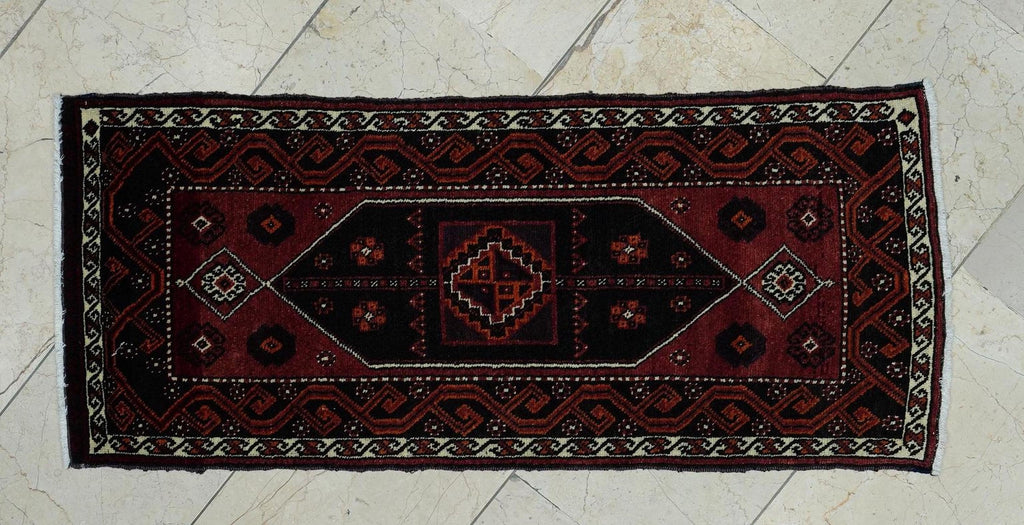 Antique Kurdish Rug: Small Size Wedding Gift Carpet,Wall Hanging Decor Rugs 1.8x4 Feet.