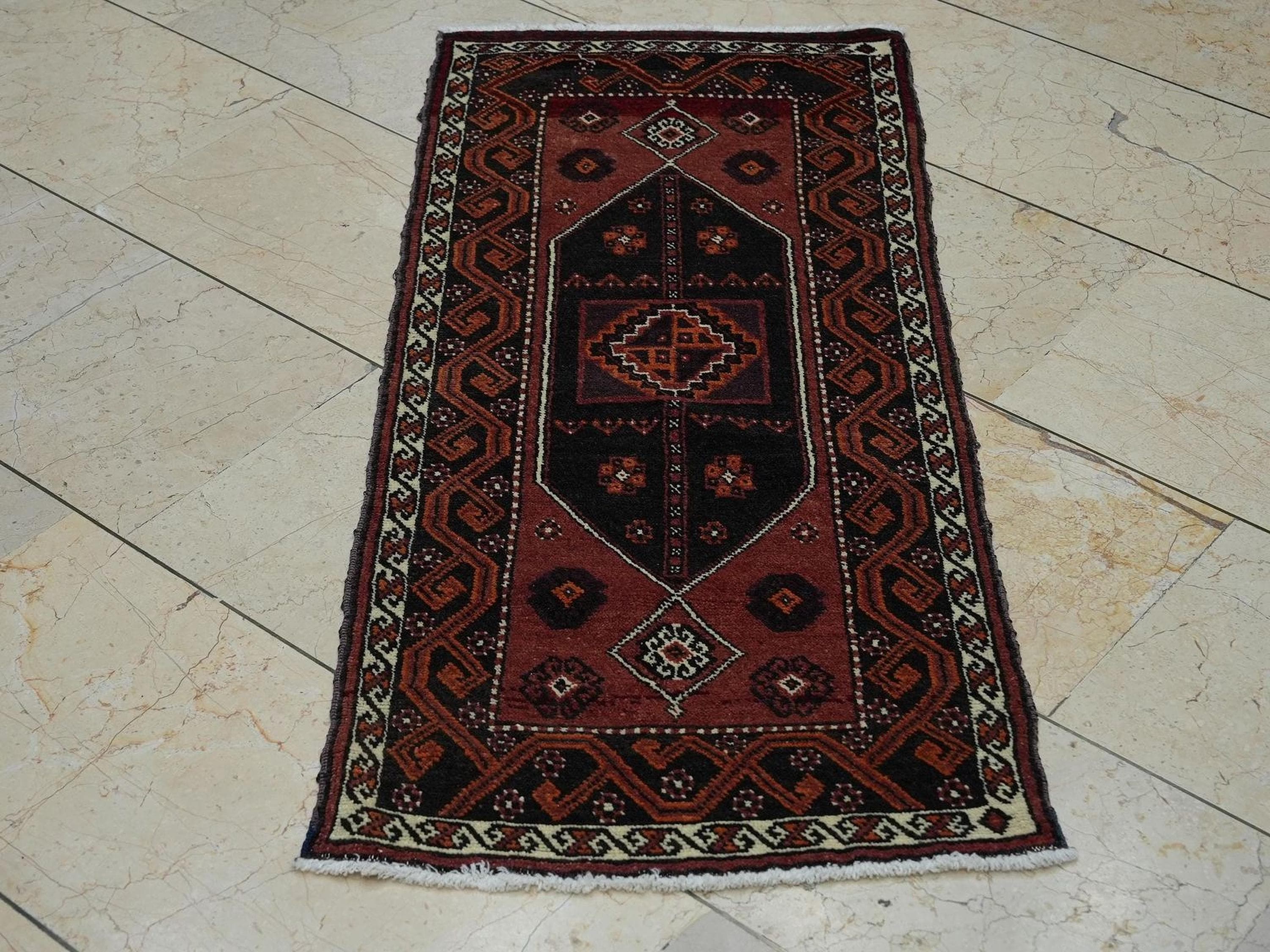 Antique Kurdish Rug: Small Size Wedding Gift Carpet,Wall Hanging Decor Rugs 1.8x4 Feet.