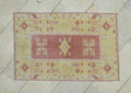Handwoven Wool Oushak Rug: 2.7x4 Feet,Chic Bohemian Decor Carpet Rugs.