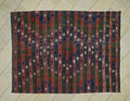 Turkish Kilim Rug: Vintage Flat Woven Stripe - Cotton Wool Blend