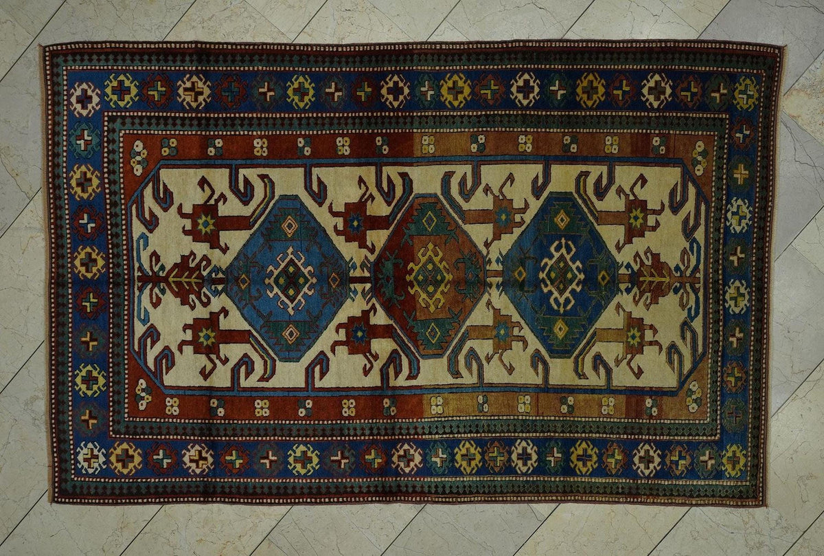 Handmade Wool Turkish Oushak Rug: 4.6 x 7.2 ft, Seasonal Decor Floral Rugs.
