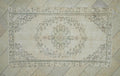 5x8.5 Vintage Handmade Oushak Rug,Floral Turkish Wool Rugs.