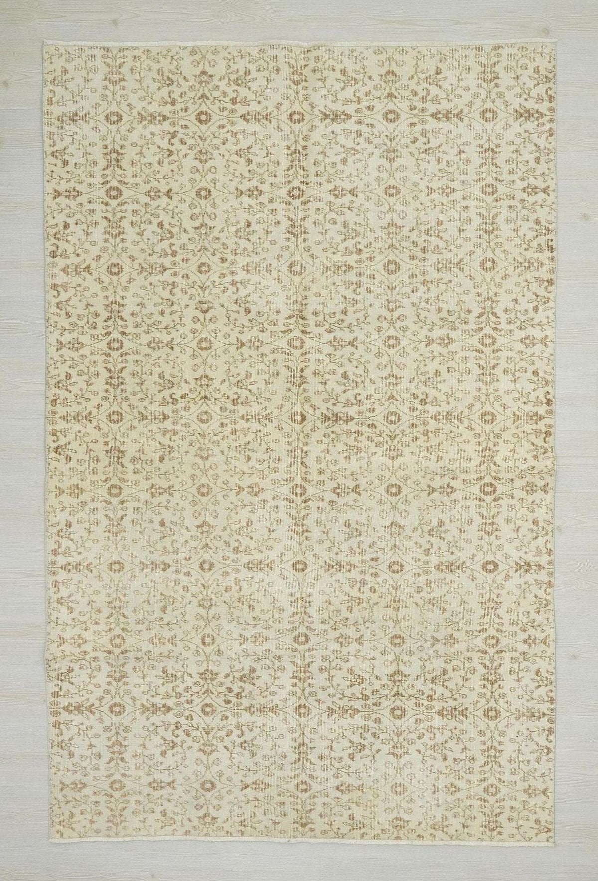 5x8 Mid-Century Modern Oushak Rug: Handmade Wool Turkish Carpet