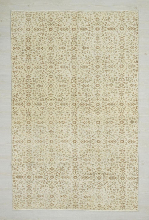 5x8 Mid-Century Modern Oushak Rug: Handmade Wool Turkish Carpet