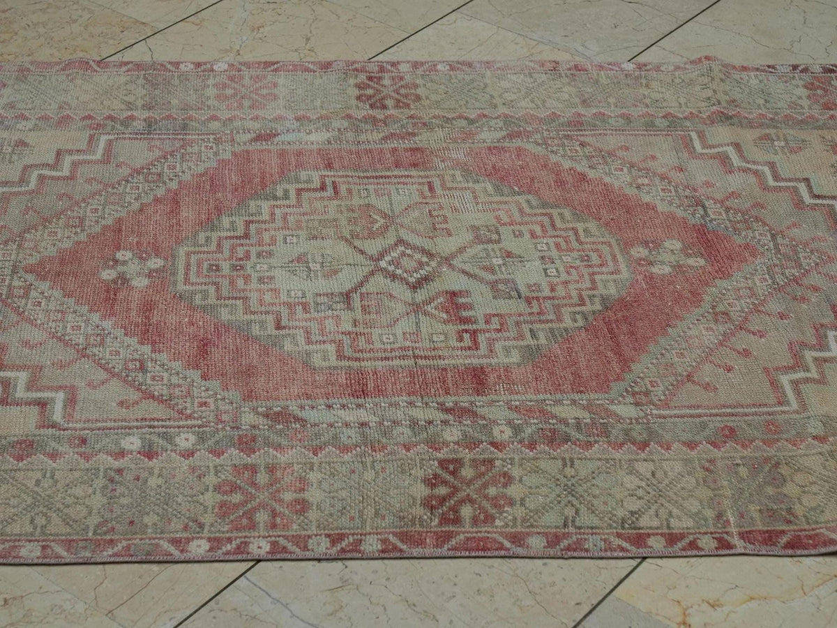 Antique Turkish Kirsehir Rug: Rare Pattern Wool Carpet, 3.5x5.7 ft